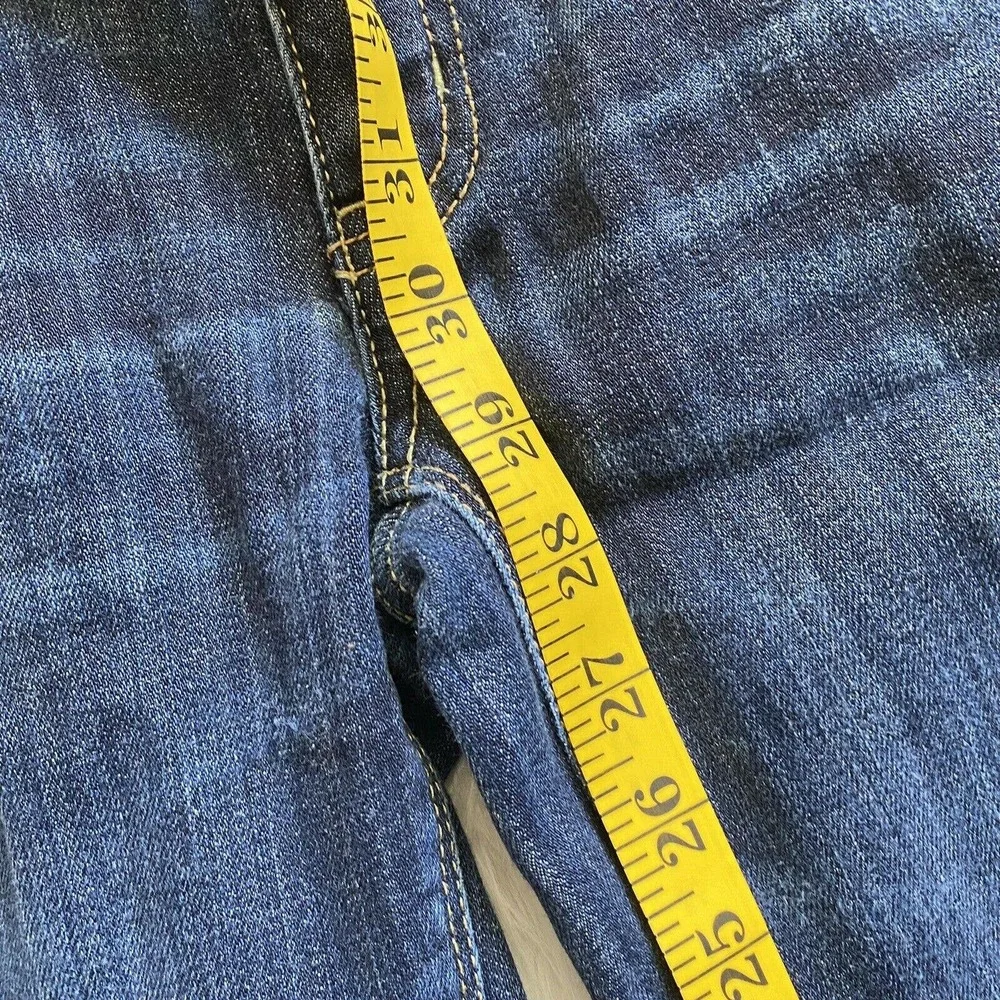 American Eagle Outfitters Blue Jean Denim Artist Stretch Size 2 Regular Med Dark - Picture 9 of 10